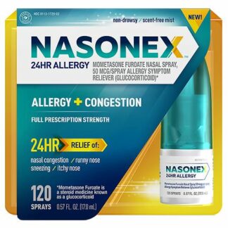 Nasonex 24Hr Allergy + Congestion Nasal Spray 120 Sprays (0.57 fl oz)