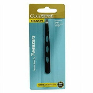 GoodSense Deluxe Slant Tip Stainless Steel Black Tweezers 1 CT