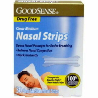 GoodSense Nasal Strips Latex Free Double Bridge Medium Clear 30 CT