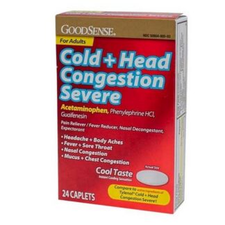GoodSense Cold & Head Congestion Severe Cool Caplets 24 CT